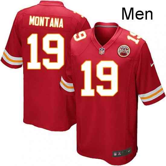 Men Nike Kansas City Chiefs 19 Joe Montana Game Red Team Color NFL Jersey